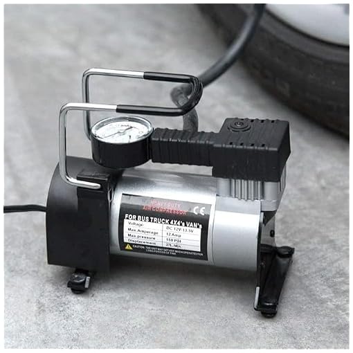 REPUBLIC XAVIOUR Fashion Air Pump,car Pump Heavy Duty Metal Electric Car Compressor with Pressure Gauge, 12V DC Portable Tyre Inflator for Car, Trucks, Bus, Bike, Auto & Van, Single