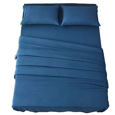 SONORO KATE Bed Sheet Set Super Soft Microfiber 1800 Thread Count Luxury Egyptian Sheets 16-Inch Deep Pocket Wrinkle and Hypoallergenic-4 Piece(Queen Dark Grey)