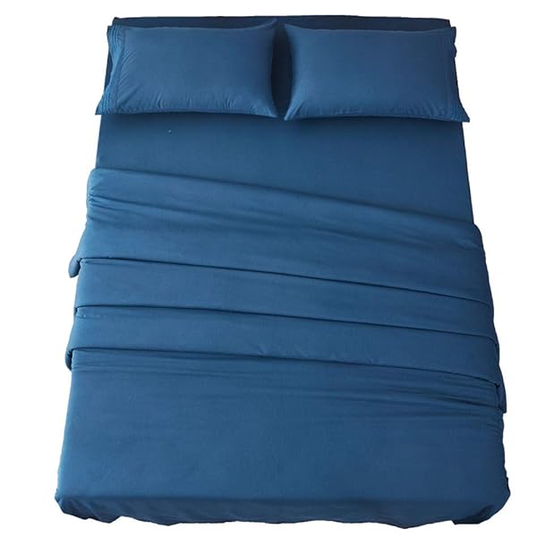 SONORO KATE Bed Sheet Set Super Soft Microfiber 1800 Thread Count Luxury Egyptian Sheets 16-Inch Deep Pocket Wrinkle and Hypoallergenic-4 Piece(Queen Dark Grey)