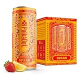 Polkadot Spark Seltzer, Strawberry Lemonade Flavor, Sparkling Drink with L-Theanine, Lion’s Mane, Ginkgo, and Green Tea, Zero Sugar Beverage, 12 FL Oz