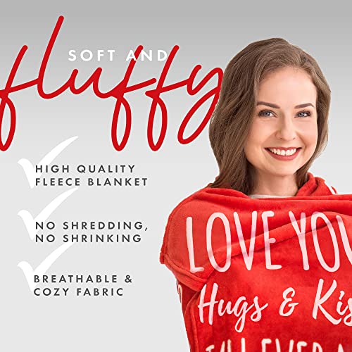 Easyfluffy I Love You Blanket - Girlfriend Gifts For Girlfriends And Boyfriends - Inspirational Blankets For Women - Couples Blanket - Love Gifts - Hug Blanket, Throw 50” X 60” (Red) #TOP1