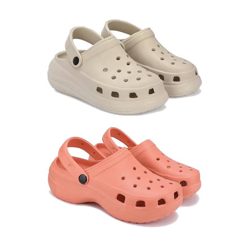 WINGSCRAFT-Premium Comfortable Regular Wear Women Clogs Sandal for Womens & Girls-Combo(2)-OO1-OO6-8 Orange (B0D1KS8Q8F) Amazon Price History, Amazon Price Tracker