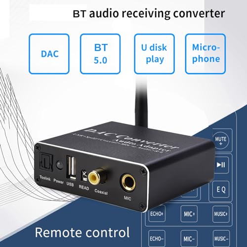 Siopob Conversor DAC, Conversor de Áudio | Receptor DAC óptico Hi-Fi, adaptador de decodificação DAC