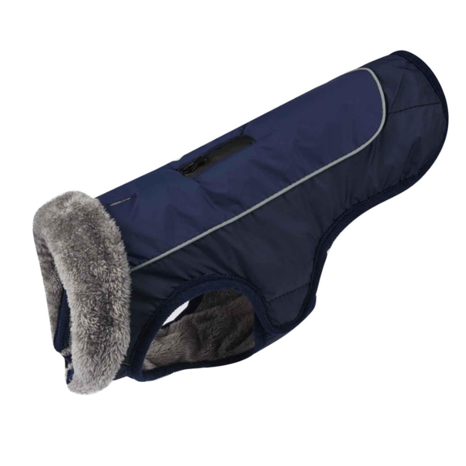 wasserdichte Hundemäntel, Winter Haustier Warme Jacken, Reflektierend Hundemantel, Warme Hundeweste, Für Kleine, Mittlere Und Große Hunde,Navy Blue,XXL