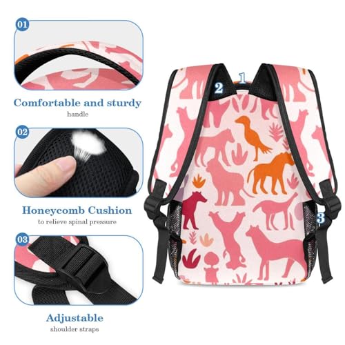 Sac à dos avec trousse rose et multicolore pour étudiants 40cm