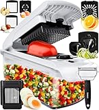 Fullstar The Original Pro Chopper - Vegetable Chopper and Spiralizer, Food Chopper with Container, Fruit Slicer, Kitchen Gadgets & Accessories, Home Essentials (9 in 1, White)