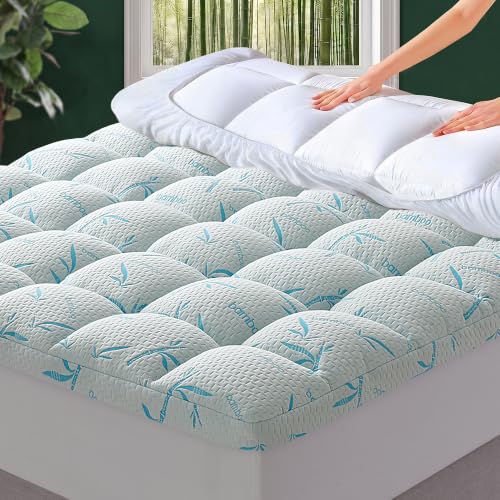 4 Inch Mattress Topper Memory Foam Cooling Bamboo Queen Size - image 1