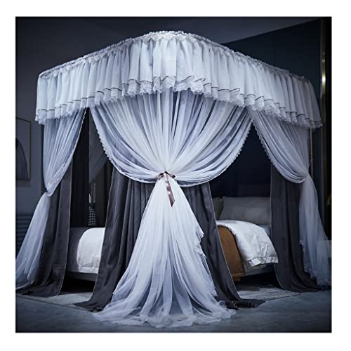 Auvent de lit moustiquaire en U OKUOKA 180x200x230cm A4 avec support