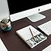 ZBRANDS // Brown Leather Desk Mat Pad Blotter Protector, Extended Non-Slip Rectangular, Laptop Keyboard Mouse Pad (36