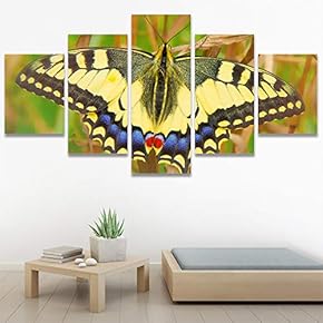 SIGNWIN 5 Panel Canvas Wall Art Open Wings...