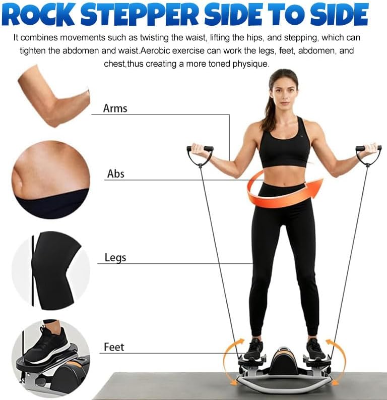 Rock Stepper Side to Side, with Digital Display, Workout Machine for Legs & Glutes,Side Stepper, Mini Stepper for Home, Apartment and Dormitory Use Home Workout The Rock Stepper