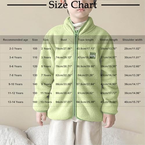 Toddler Fleece Jacket Kids Lightweight Fuzzy Outerwear Boys Girls Long Sleeve Fall Winter Coat 2-14 Years3