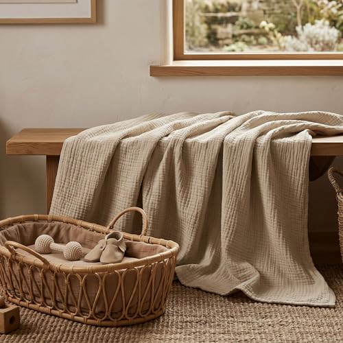 Image of Muslin Swaddle Blankets for Newborn, 3 Pack Breathable Soft Receiving Blanket, Large 38 x 40 inches Swaddle Wrap Burping Clothes Diapers, Essentials Infant Shower Items, Toddler Gift (Graceful Colors)
