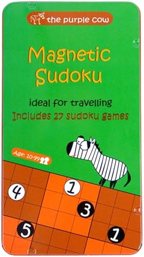 The Purple Cow - Sudoku. Caja de juego magnética para niños y adultos. Resuelve rompecabezas duros y domina tu mente.