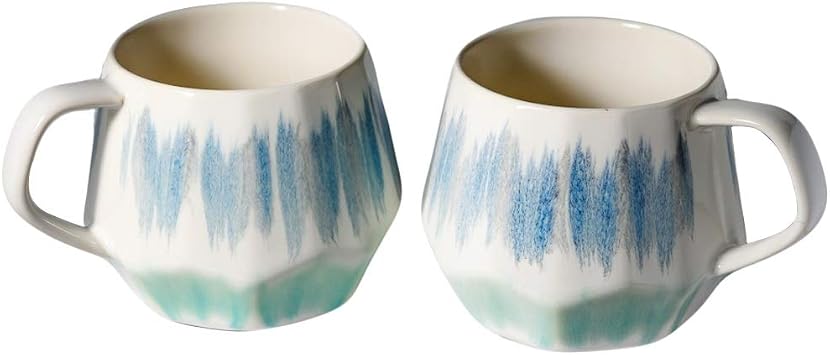 Homvare Porcelain Coffee Mug, Tea Cup, 2 Pack, 10 Ounces