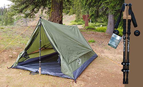 River Country Products Trekker Tent 2.2 Combo with Trekking Poles, Two Person Trekking