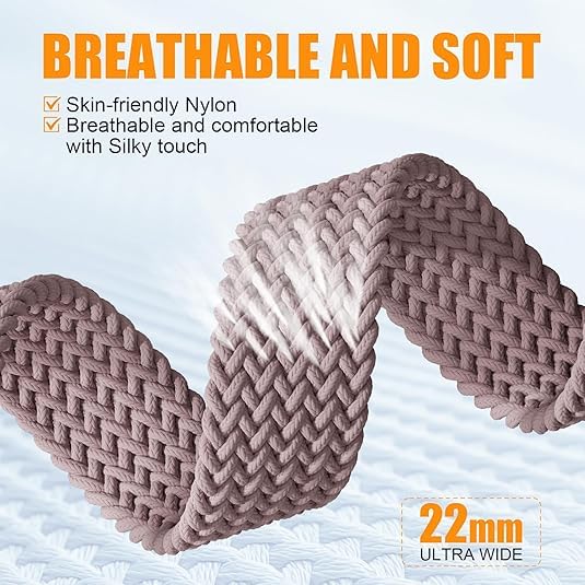 Image of Braided Nylon Band Compatible with Apple Watch 49mm /46mm /45mm /44mm /42mm /41mm /40mm /38mm | Adjustable Magnetic Clasp Strap Fit for Ultra 3 /2 /1, SE3 /2 /1 & Series 11 /10 /9 /8 /7 /6 /5 /4 /3 /2 /1