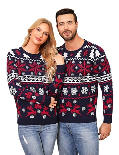 Aseniza Weihnachtspullover Damen Herren Christmas Sweater Pullover...