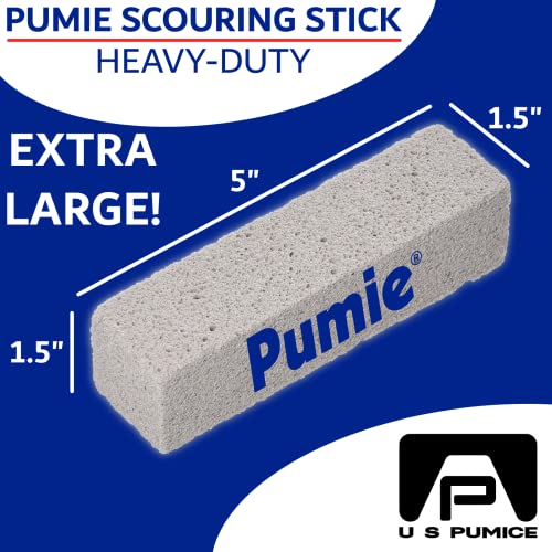 Pumie Scouring Stick | Extra Large | 2 X Larger Than The Small Stick | Heavy Duty Extra Strong Pumice Cleaning Bar | Equivalent Of 2 X Small Sticks | 5X1.5X1.5 Inches #TOP1
