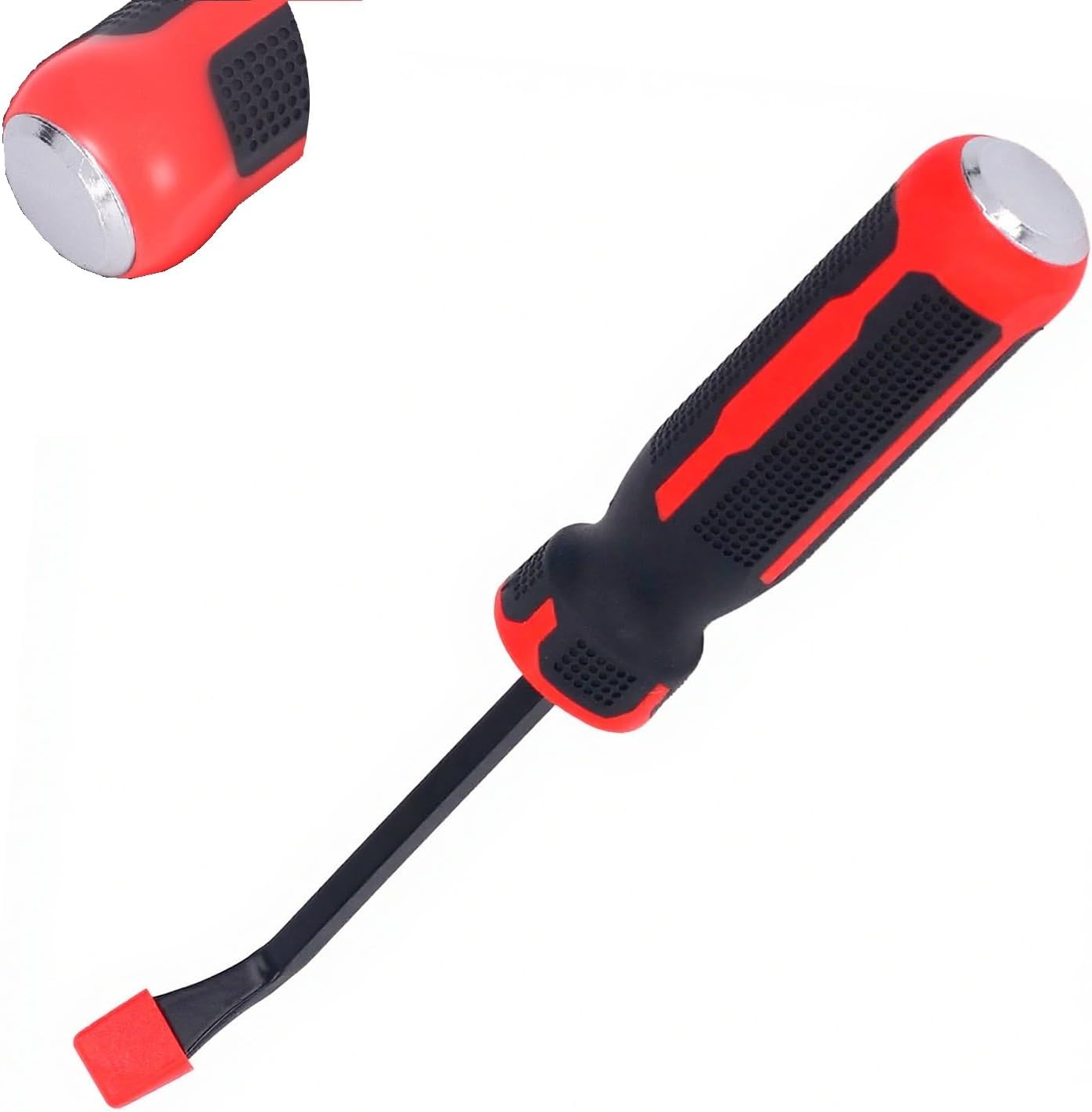 Tissting Pry Bar 8 Inch Metal Car Tire Repair Crowbar with Plastic Handle, Puller Chisel Lever for Car Truck Motorcycle Replace