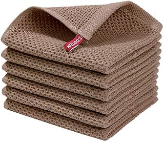 Homaxy 100% Cotton Waffle Weave Kitchen Dish Cloths, Ultra Soft Absorbent Quick Drying
