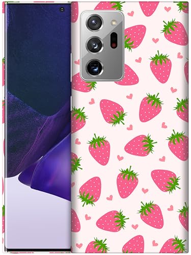 SuzaCase Compatible with Samusng Galaxy Note 20 Ultra 5G / 4G - Stylish Strawberry Pink Pattern Design Printed Cute Durable Hardshell Protective Back Case for Samusng Note 20 Ultra 5G / 4G
