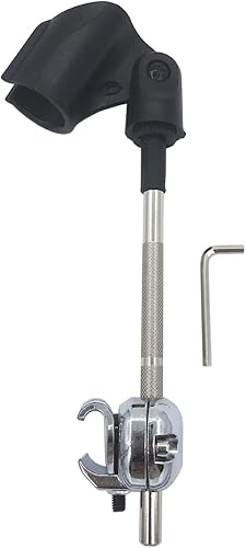 Soporte de micrófono de percusión, abrazadera de aro de tambor Conga Tom con cabeza de rosca de 58 pulgadas, brazo de micrófono, clip de micrófono,