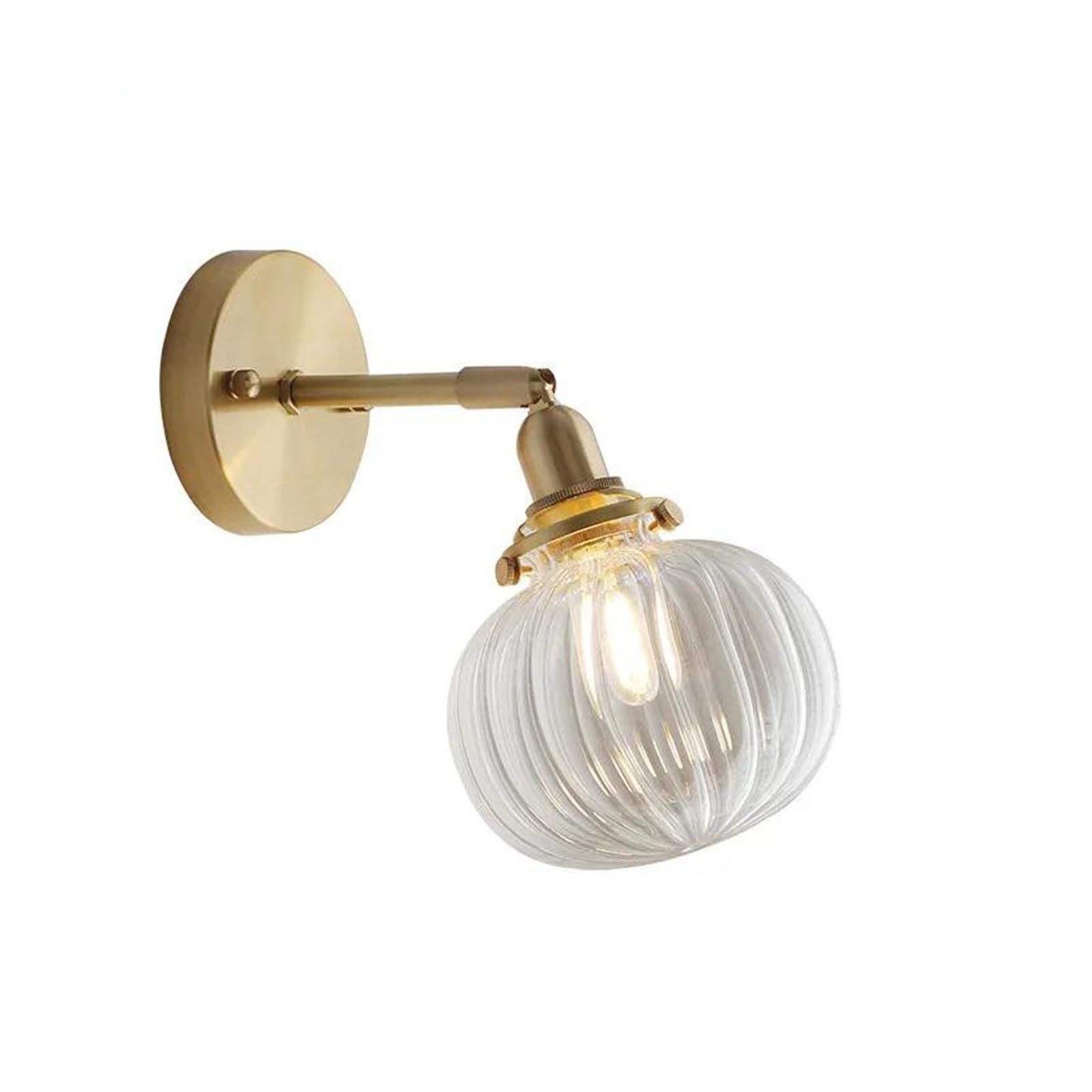 ZTCHSENZT Wall Sconces, Nordic Glass Ball Wall Light Bathroom Mirror Bedroom Beside Copper Modern Lamp Sconce LED Wandlamp Home Lighting