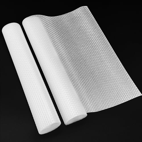Bponyen 30x300 cm Tappetino per cassetti, 2 Rotoli tappetini Non-Adesivo Eva plastica Antiscivolo Rivestimento cassetti, tappetini Antiscivolo ritagliabili Trasparente, per casa e Ufficio
