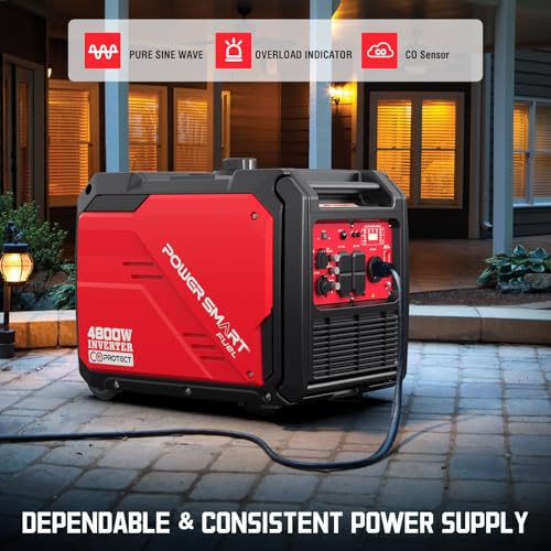 PowerSmart 4800 Watt Super Quiet Portable Inverter Generator,Gas Powered,CO Sensor Technology, RV Ready 30A Outlet, Parallel Capable, Generators for Home Backup Emergency Use Camping, EPA Compliant - Image 5