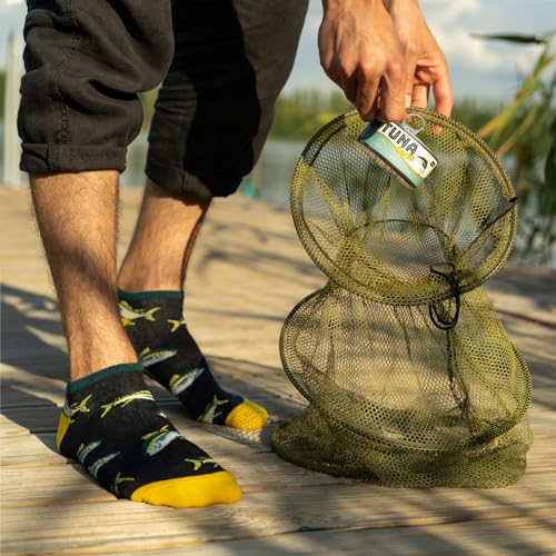 Angler Socks Men Funny Women Gifts Mens Cotton Sock Funky Ladies Gift Men's Presents Fish 7.5-11.54
