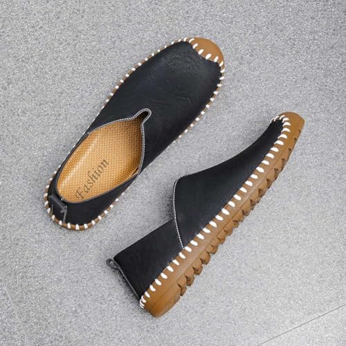 Image of Men's Genuine Leather Loafer Shoes Slip On Soft Walking Driving Shoes