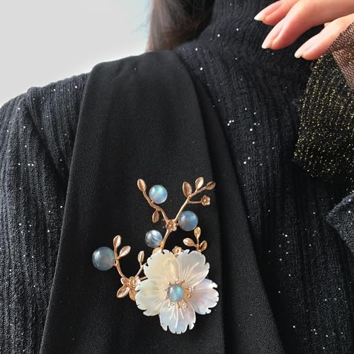 Image of Brooches for Women with Crystal, Pink Flower, Rhinestone Brooches Pins Elegant Jewelry Blossom Fashionable Gifts Ladies Bouquet Brooches Pin for Birthday, Party, New Year, Wedding