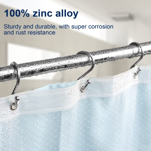 Metal Shower Curtain Hooks, Set Of 12, Rust Proof Shower Curtain Hooks Rings, Durable S Shaped Hooks Hangers For Shower Curtains, Kitchen Utensils, Clothes, Towels (Chrome) #TOP1