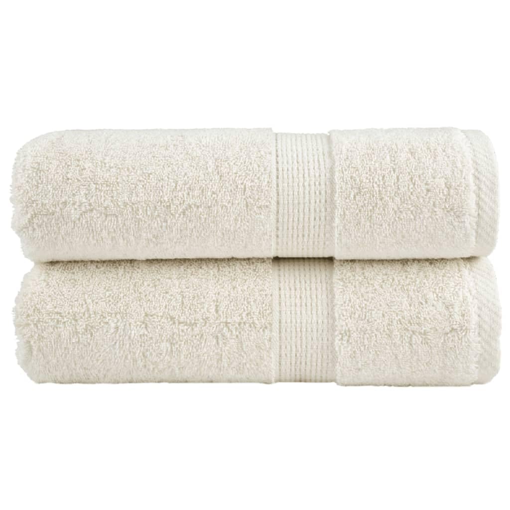 Home Garden - Asciugamani per ospiti, 2 pezzi, 30 x 50 cm, 600 g/m², colore: Panna