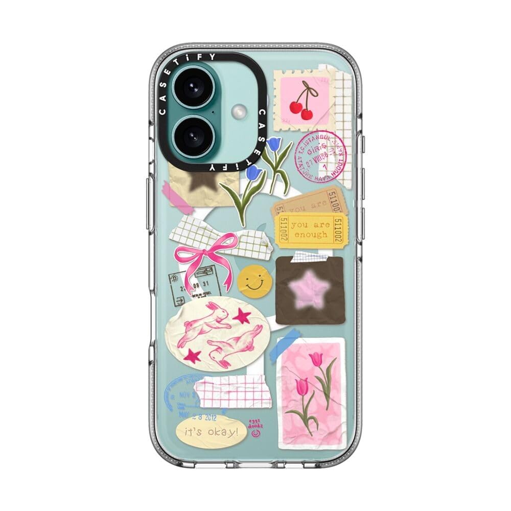 CASETiFY Funda para iPhone 16, transparente de impacto compatible con MagSafe | No amarillea | 2 m 3 x protección contra caídas de grado militar | You Are Stars Collage | Transparente