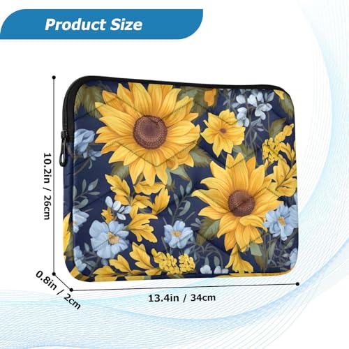 Funda para portátil 13-14 pulgadas con diseño Floral azul miniatura 3