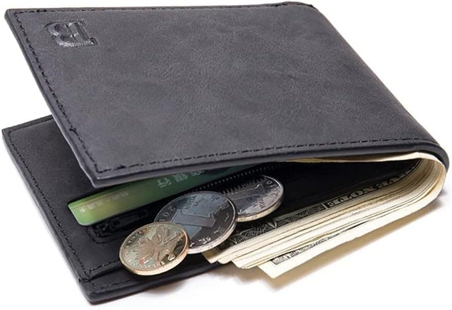 [AtEEco] ヴィンテージシンカードウォレットメンズショート財布ミニレザーウォレットスモールレトロクレジットカードホルダー小銭入