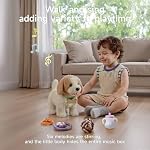 OR OR TU Walking Barking Toy Dog with Remote Control Leash, Plush Puppy Electronic Interactive Toys for Kids, Shake Tail,Pretend Dress Up Realistic Stuffed Animal Dog Age 3 4 5 6+ Years Old Best Gift