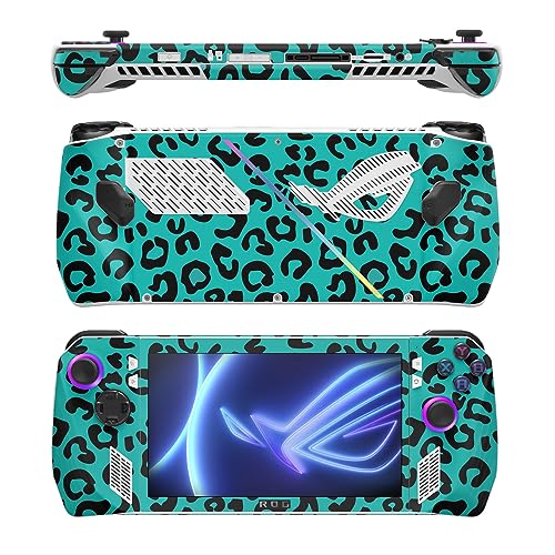 Image of MightySkins Skin Compatible with Asus ROG Ally - Teal Leopard | Protective, Durable, and Unique Vinyl Decal wrap Cover | Easy to Apply, Remove, and Change Styles