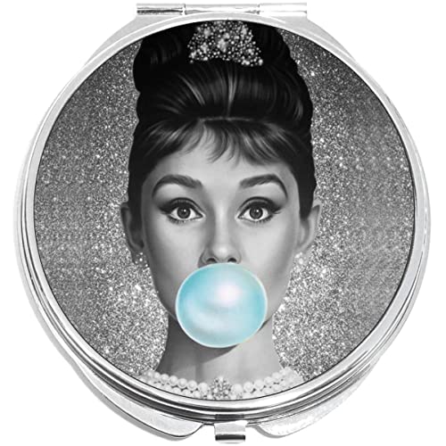 Espejo compacto NewCharms Audrey Hephurn redondo 2.25 in