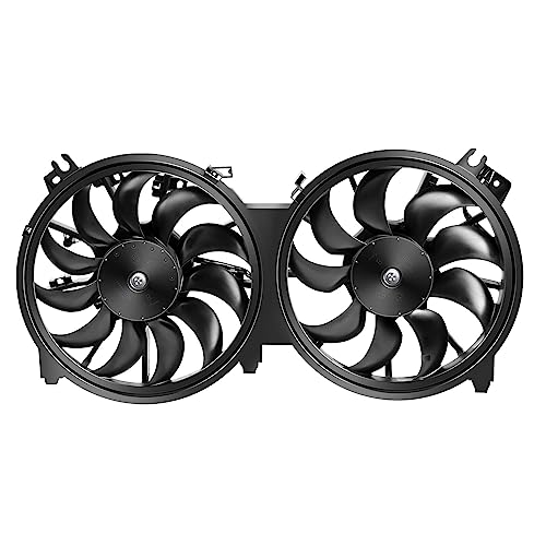Engine Radiator Cooling Fan Assembly Fit 2007-2016 for Nissan for ALTIMA 2016 for Nissan for MAXIMA, Radiator Condenser Fan Assembly Driver Passenger Side/LH RH 21481JA100 620-453