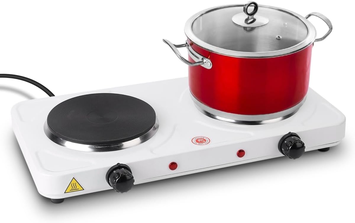 Portable Dual Electric Burner - 2000W 5 Gear Temperature Control