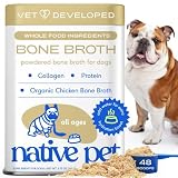 Native Pet Bone Broth for Dogs and Cats - Chicken Bone Broth Powder Dog Food Toppers for Picky Eaters - Provides Extra Nutrition for Joint Strength, Immune Support & Heart Health - 48 Scoops
