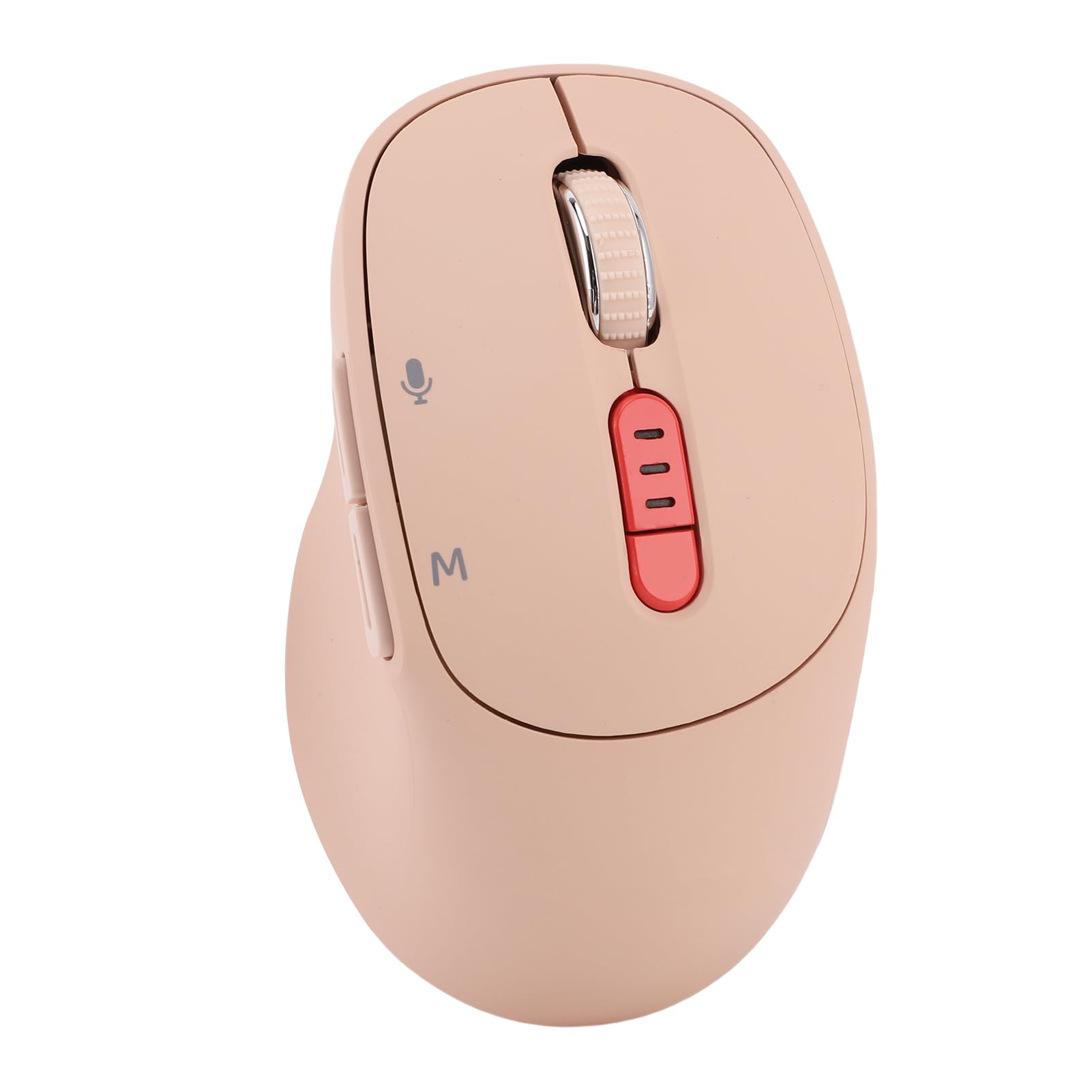 SENECESLI AI-Sprachmaus für ChatGPT, 6-in-1-Spracheingabe-Übersetzung, Leise, Ergonomische, Wiederaufladbare Bluetooth-Funkmaus mit Integriertem Mikrofon für Desktop-PC (Hell-Pink)