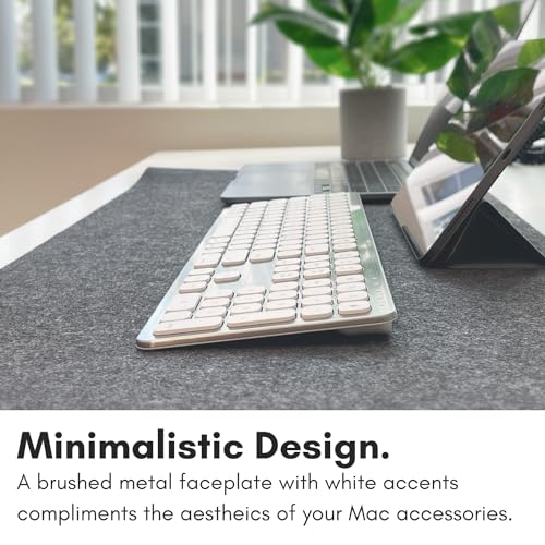 Macally Premium Bluetooth Keyboard for Mac - Compatible Apple Key Board with Numeric Keypad - Multi Device Wireless for MacBook Pro/Air, Mac mini Pro, iMac, Laptop