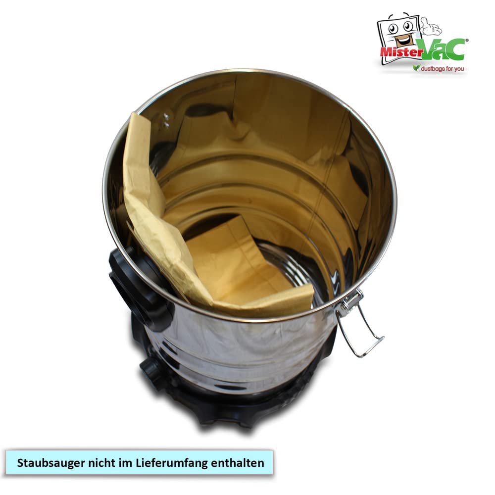 MisterVac compatibile con sacchetti per aspirapolvere professionale, sacchetti di ricambio 10 pezzi Deuba DBNT30-1400 Filtersack Prof