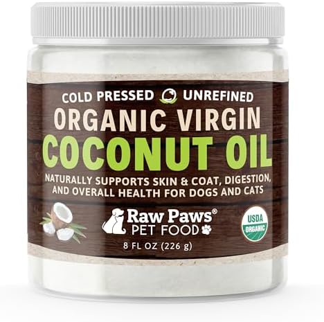 Raw Paws Organic Virgin Coconut Oil for Dogs & Cats, 8-oz ...