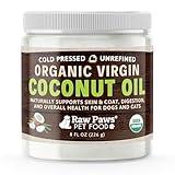 Raw Paws Organic Virgin Coconut Oil for Dogs & Cats, 8-oz - Supports Immune System, Digestion, Oral Health, Thyroid - All Natural Allergy Relief for Dogs - Hairball Relief