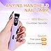 ANYINS Handheld UV Light for Gel Nails, Purple Gel Light for Nails Cordless Nail Lamp Rechargeable with Led Display Lamp for Rhinestone Glue Decoration DIY at Home
